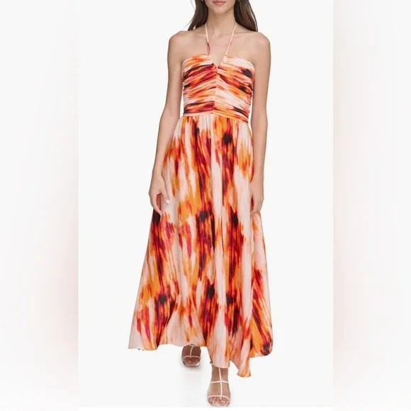 purple halter neck dress Violet halter neck Maxi Dress main image 0